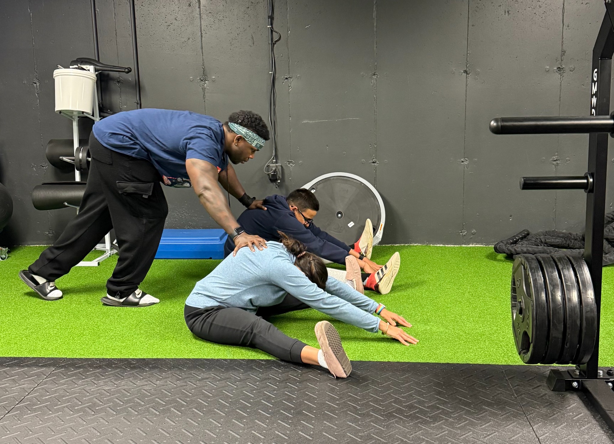 Group stretching session